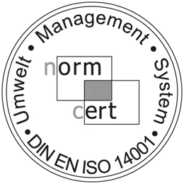 Siegel norm cert, Umweltmanagementsystem DIN EN ISO 14001