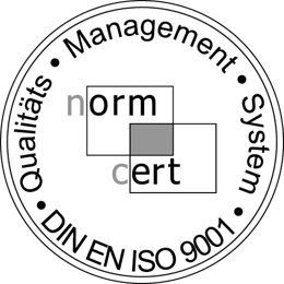 Siegel norm cert, Qualitätsmanagementsystem DIN EN ISO 9001